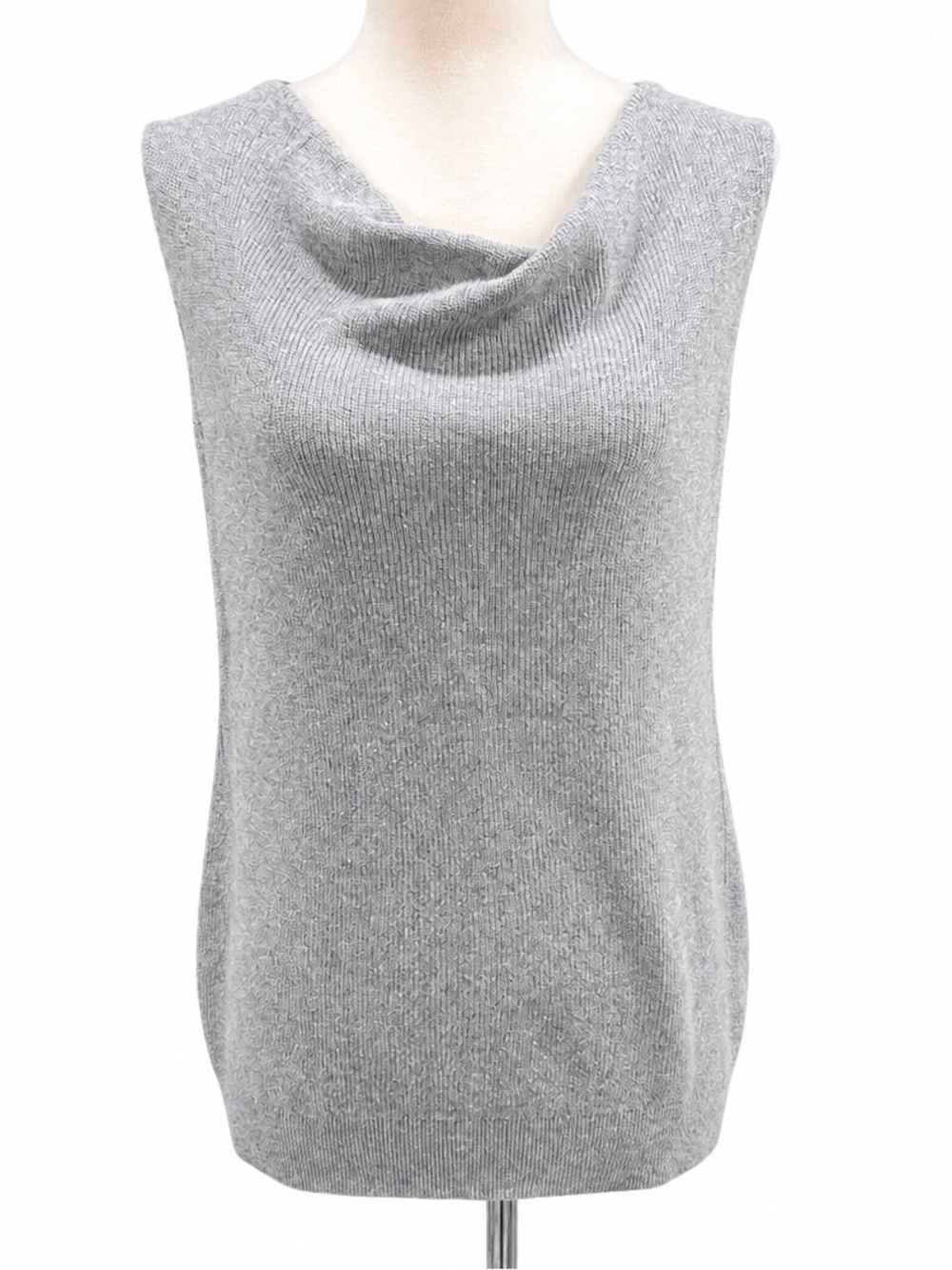 Banana Republic Factory Gray Cowl Neck Sleeveless Sweater Cotton Blend S